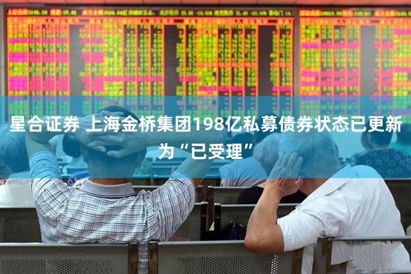 星合证券 上海金桥集团198亿私募债券状态已更新为“已受理”