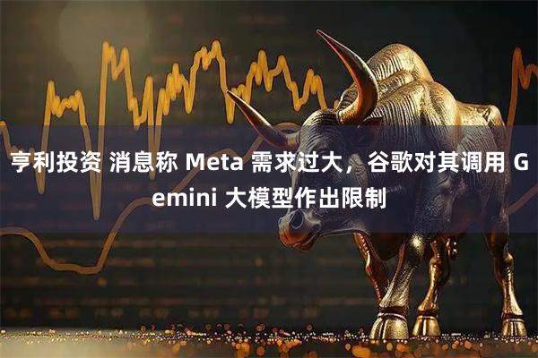 亨利投资 消息称 Meta 需求过大，谷歌对其调用 Gemini 大模型作出限制